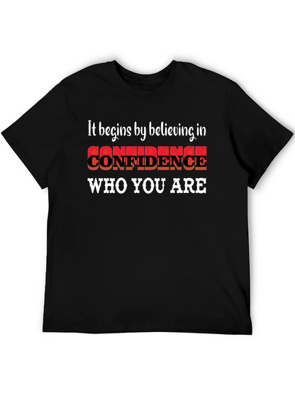 Believe in Confidence Black Graphic Tee