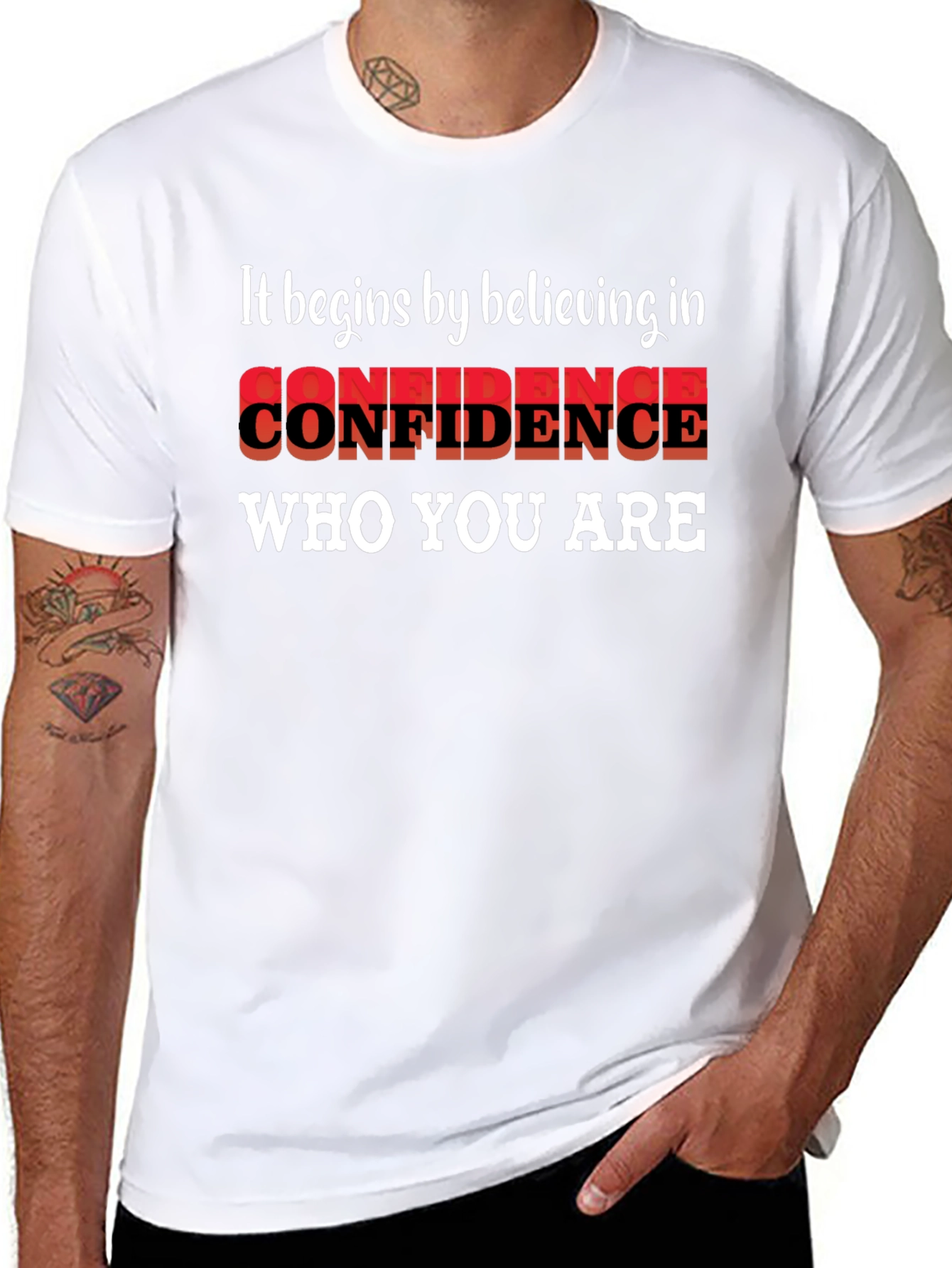 Believe in Confidence Black Graphic Tee