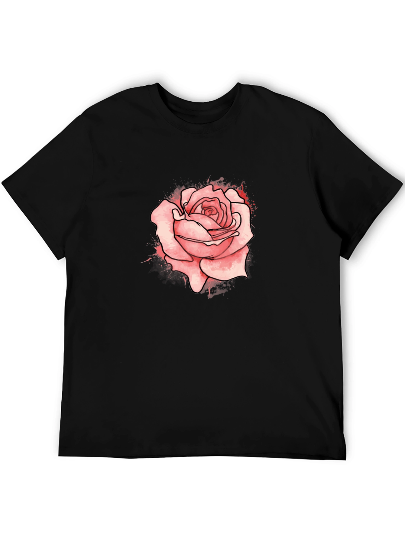 Mens Black Rose Graphic Tee