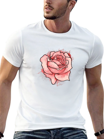 Mens Black Rose Graphic Tee