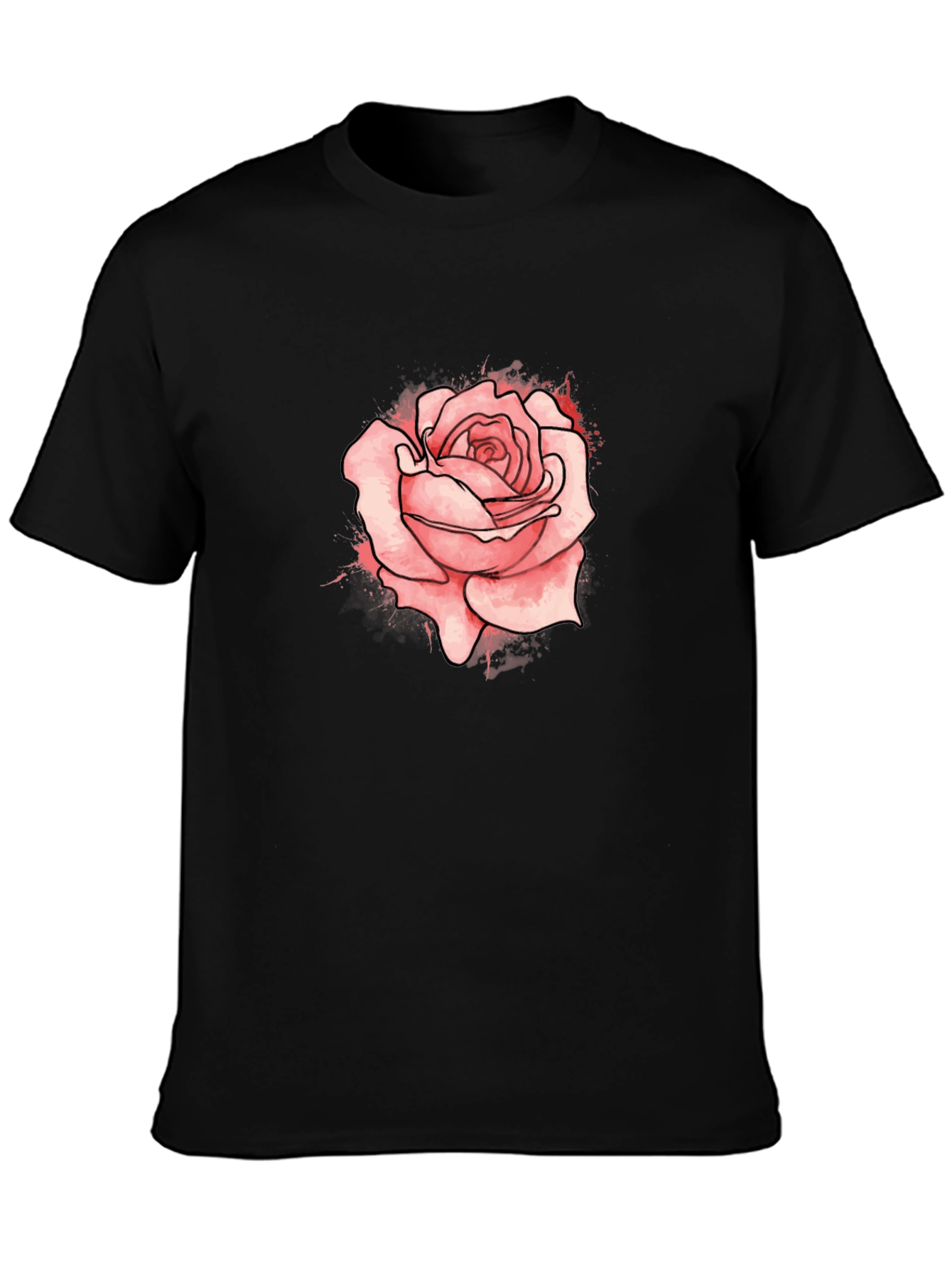 Mens Black Rose Graphic Tee