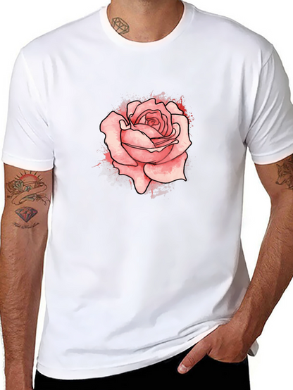 Mens Black Rose Graphic Tee