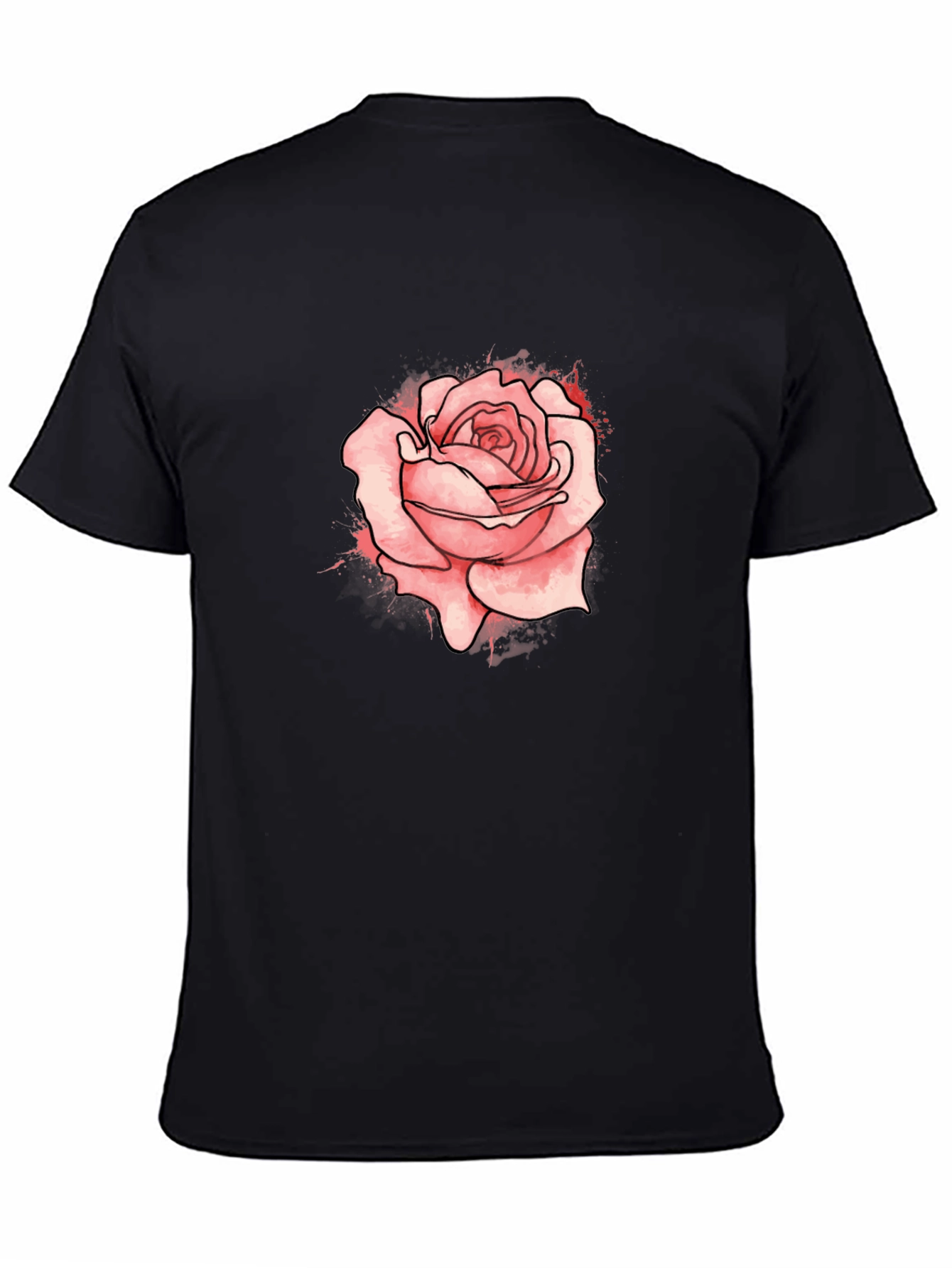 Mens Black Rose Graphic Tee