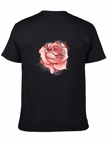 Mens Black Rose Graphic Tee