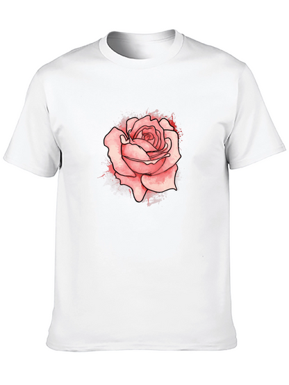 Mens Black Rose Graphic Tee