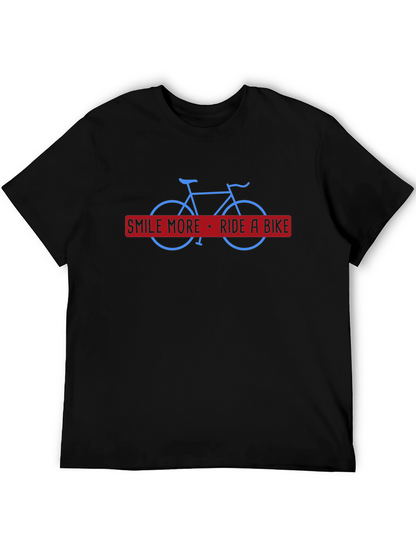 Smile More Ride a Bike Black T-Shirt
