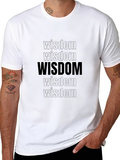 Wisdom Graphic Print Black T-Shirt for Men