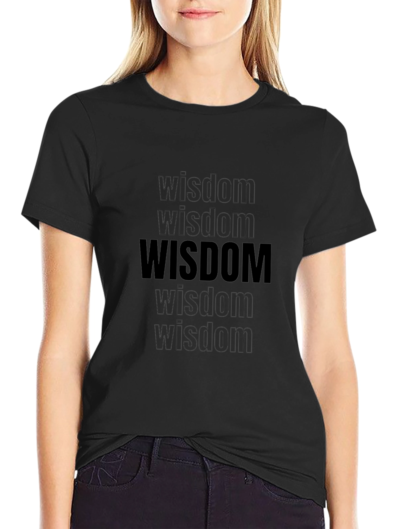 Wisdom Graphic Print Black T-Shirt for Men