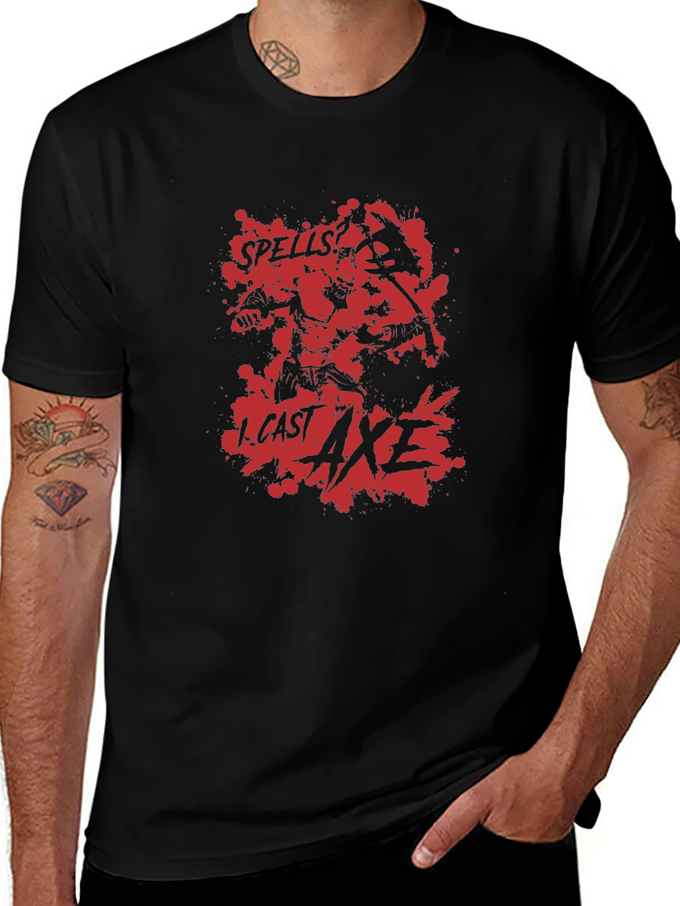 Spells I Cast Axe Black T-Shirt