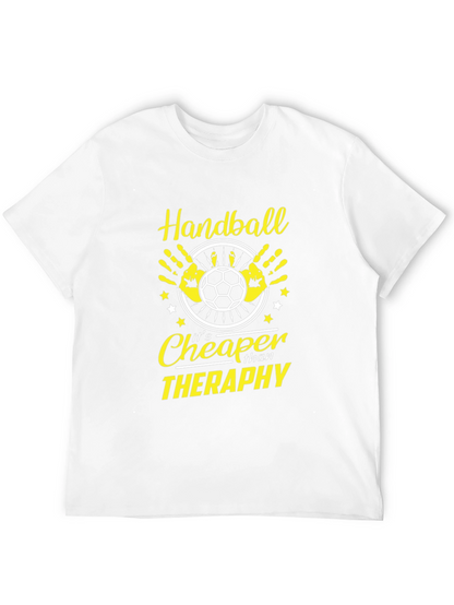 Handball Cheaper Than Therapy Black T-Shirt