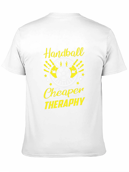 Handball Cheaper Than Therapy Black T-Shirt