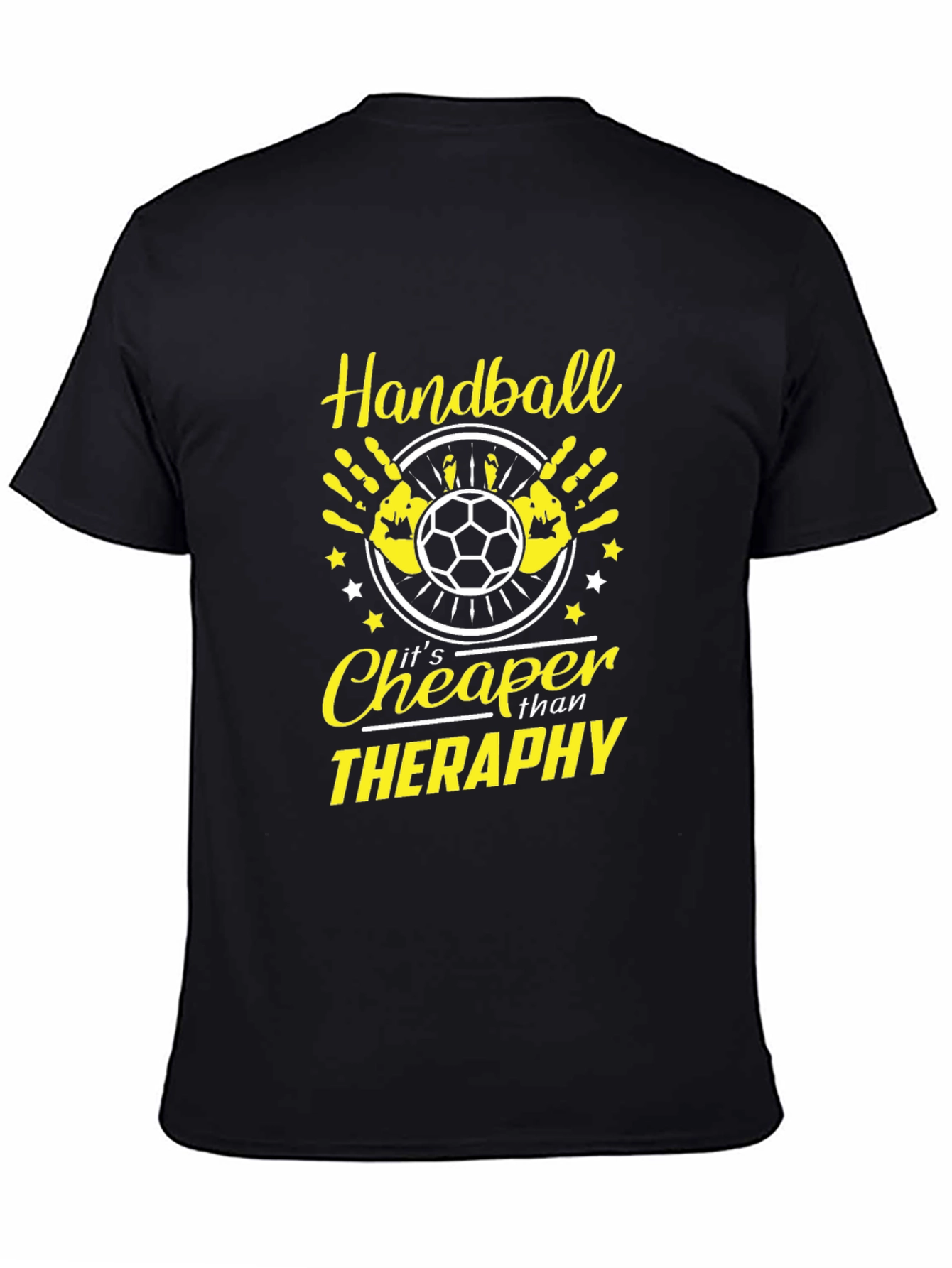 Handball Cheaper Than Therapy Black T-Shirt