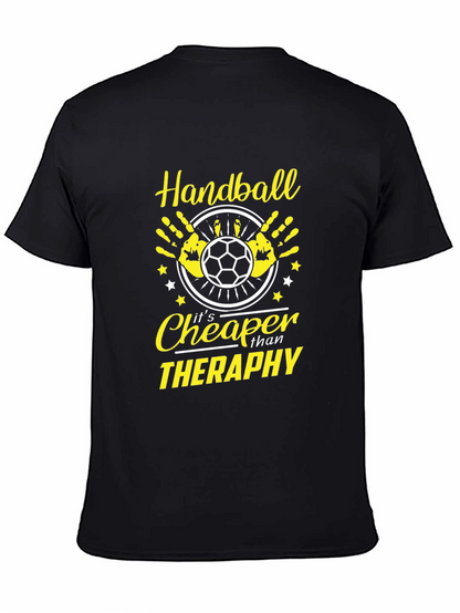 Handball Cheaper Than Therapy Black T-Shirt