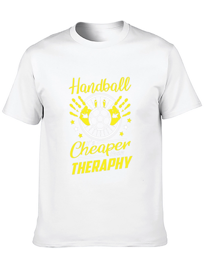 Handball Cheaper Than Therapy Black T-Shirt