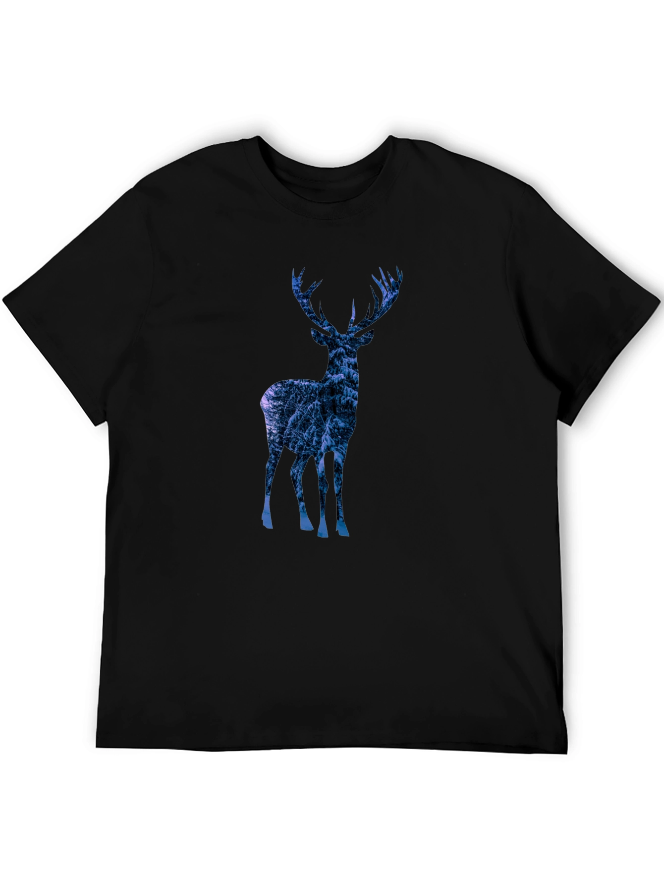 Deer Silhouette Graphic Tee - Mens Black T-Shirt