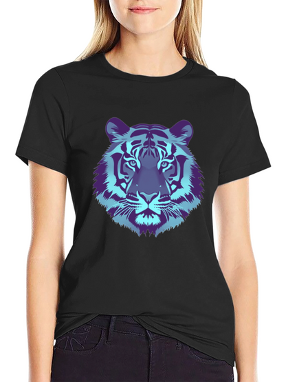 Cool Tiger Graphic Tee - Black Cotton T-Shirt