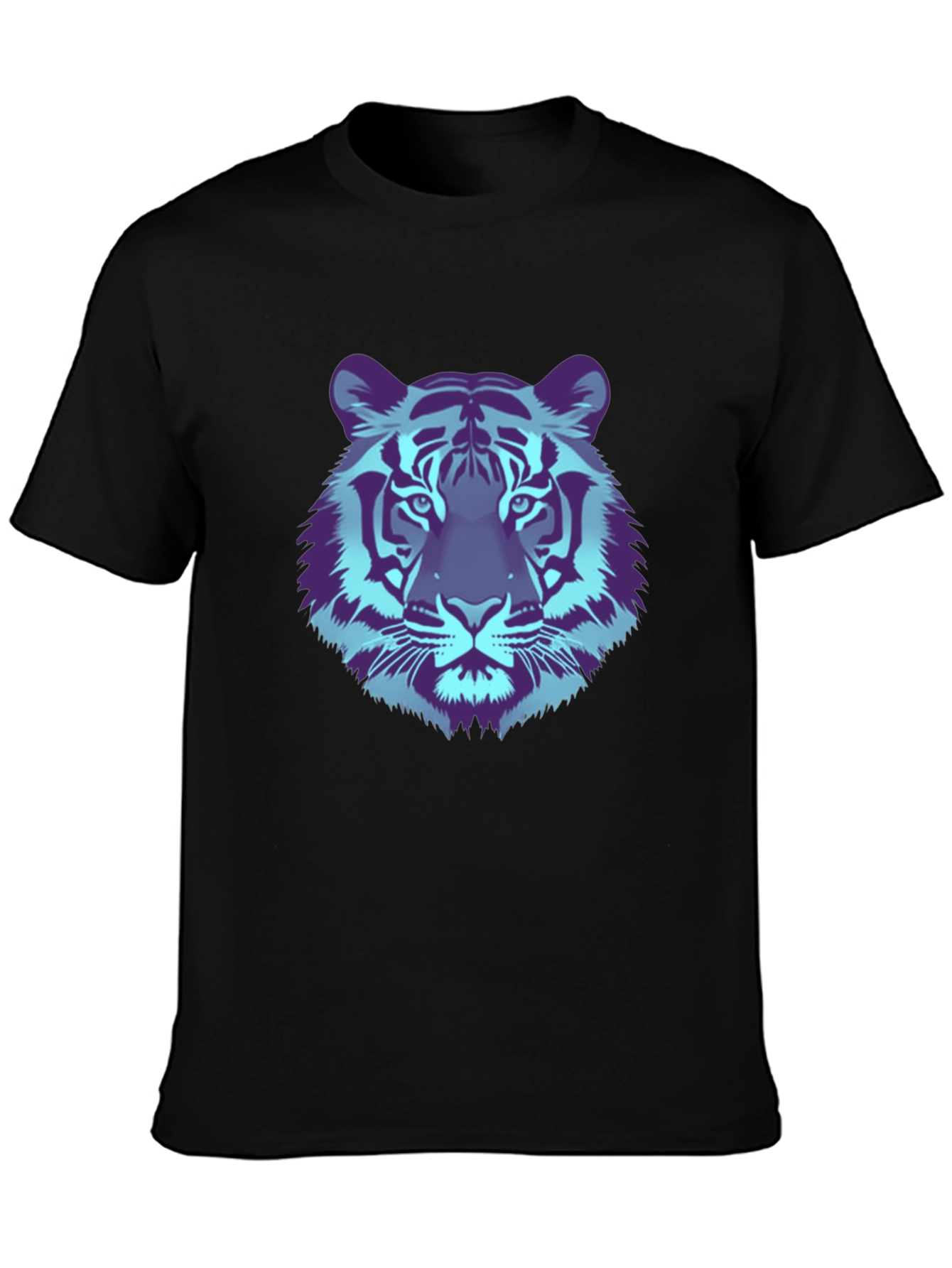 Cool Tiger Graphic Tee - Black Cotton T-Shirt