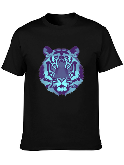 Cool Tiger Graphic Tee - Black Cotton T-Shirt