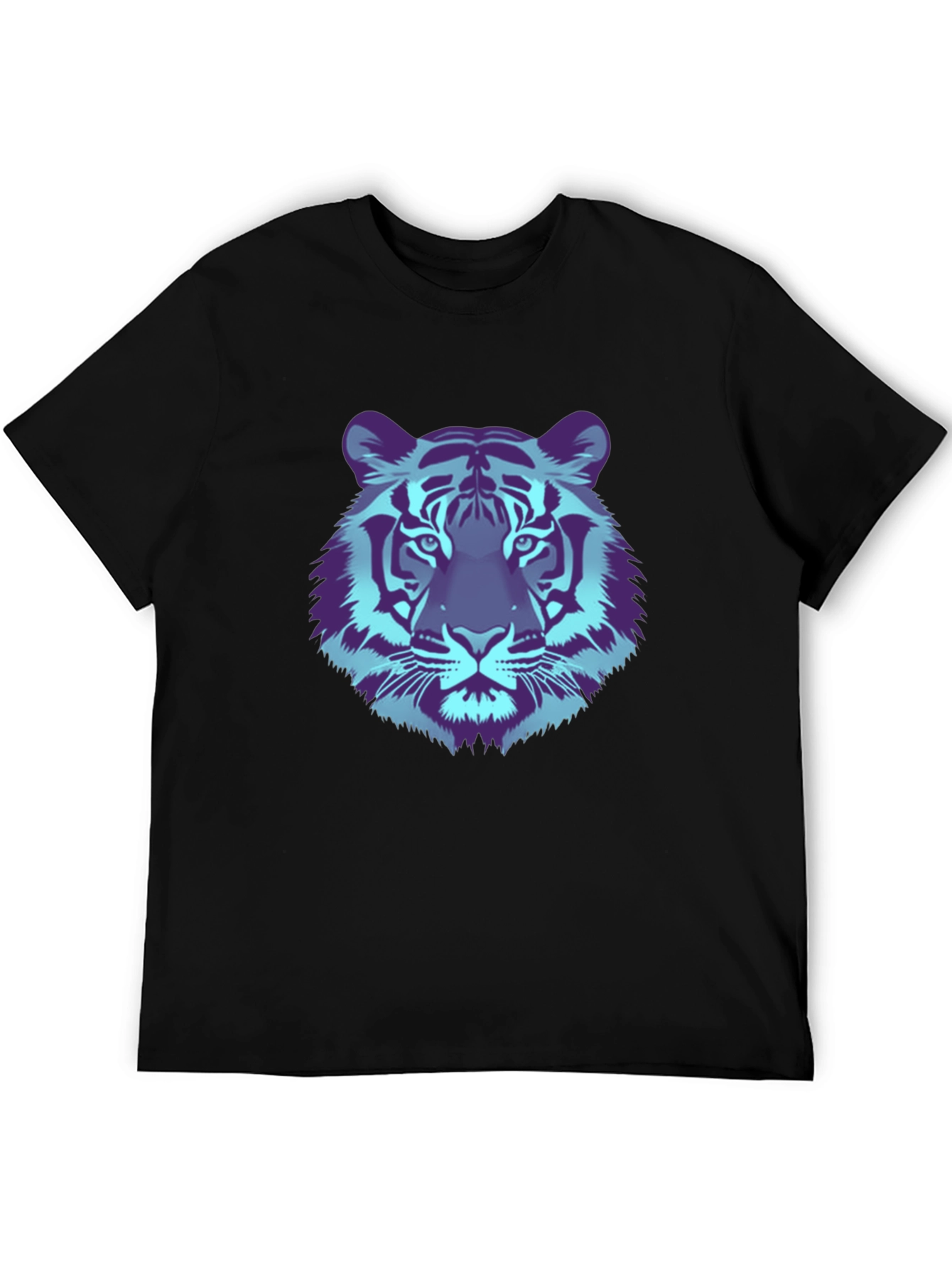 Cool Tiger Graphic Tee - Black Cotton T-Shirt