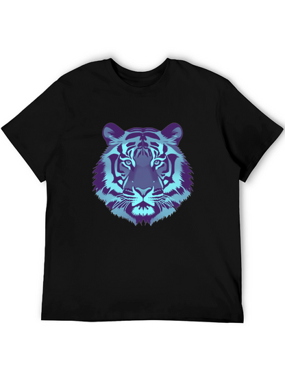Cool Tiger Graphic Tee - Black Cotton T-Shirt