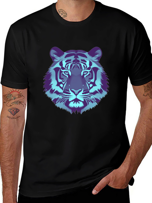 Cool Tiger Graphic Tee - Black Cotton T-Shirt