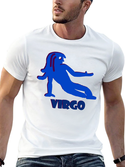 Virgo Zodiac Graphic Tee - Black Cotton T-Shirt