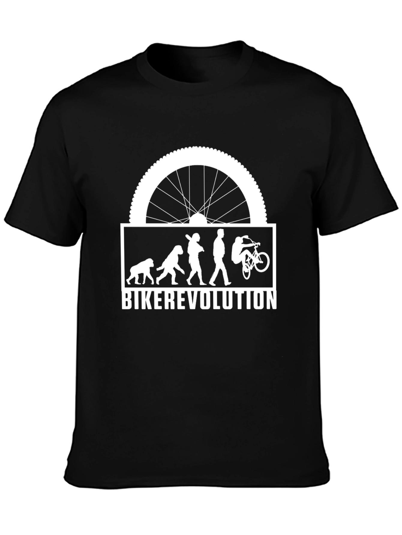 Biker Evolution Graphic Tee - Black Cotton