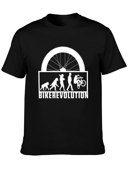 Biker Evolution Graphic Tee - Black Cotton