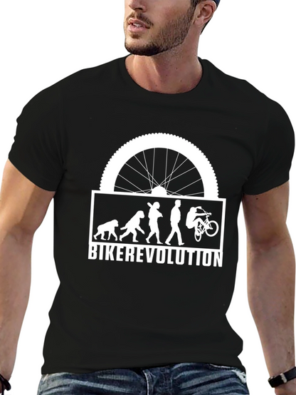 Biker Evolution Graphic Tee - Black Cotton