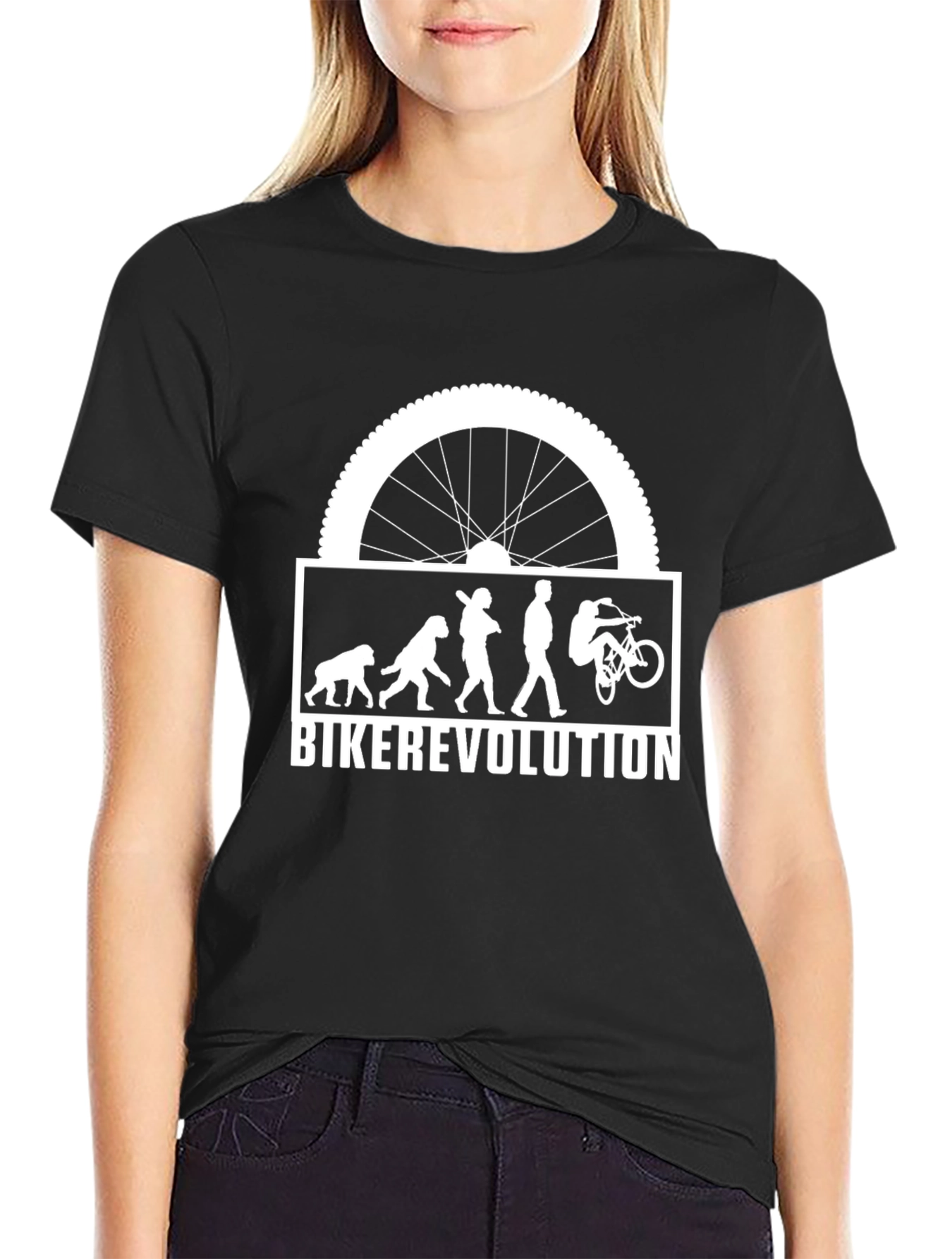 Biker Evolution Graphic Tee - Black Cotton