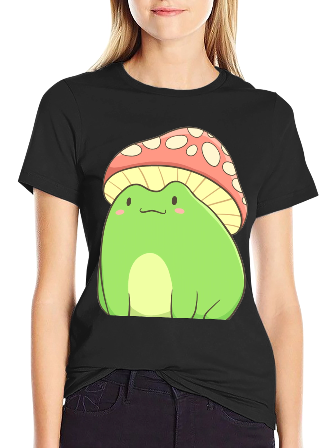 Frog Mushroom T-Shirt - Cute Cartoon Style