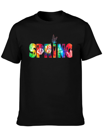 Spring Tie-Dye Butterfly Graphic T-Shirt