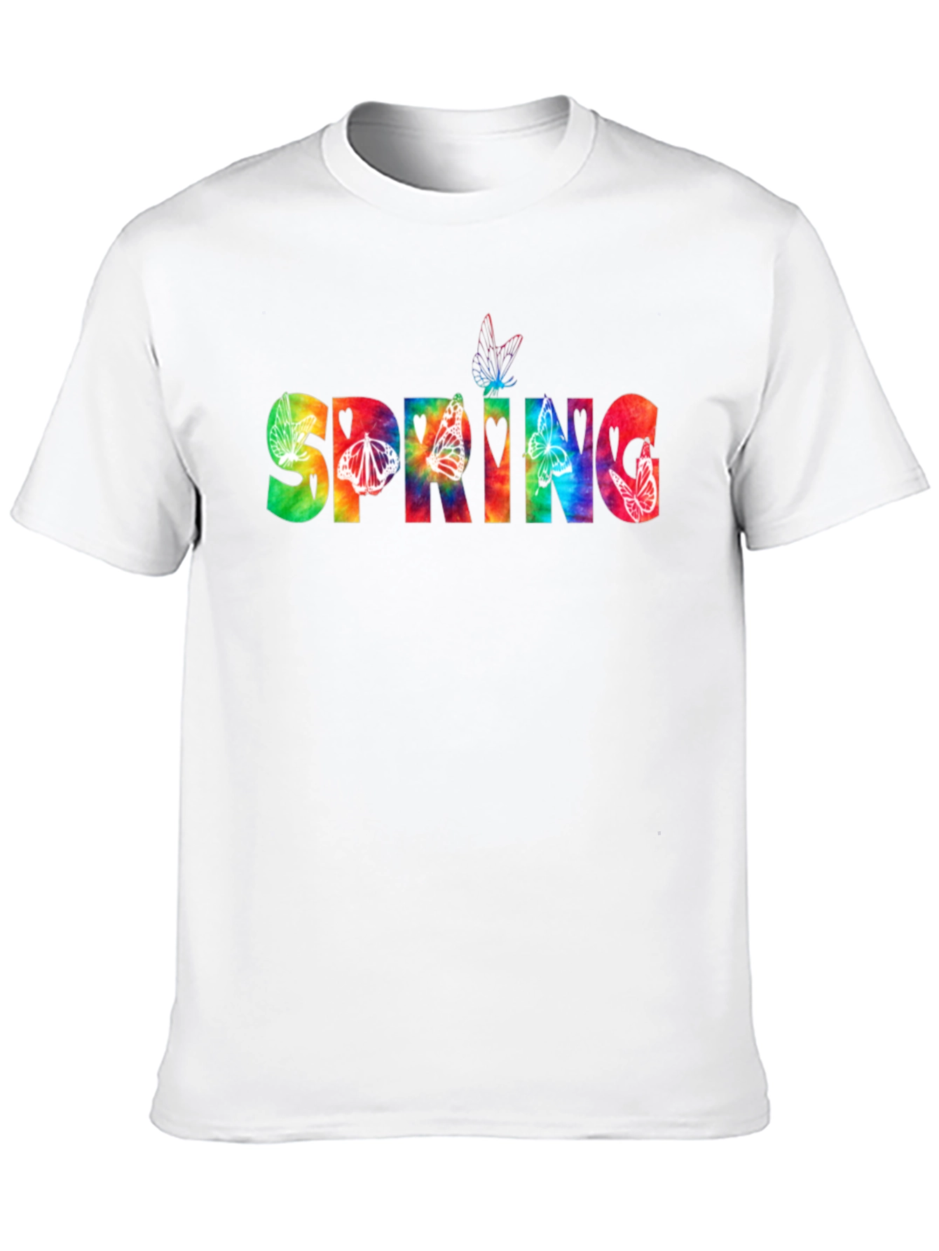 Spring Tie-Dye Butterfly Graphic T-Shirt