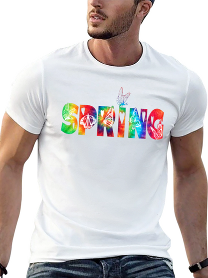 Spring Tie-Dye Butterfly Graphic T-Shirt