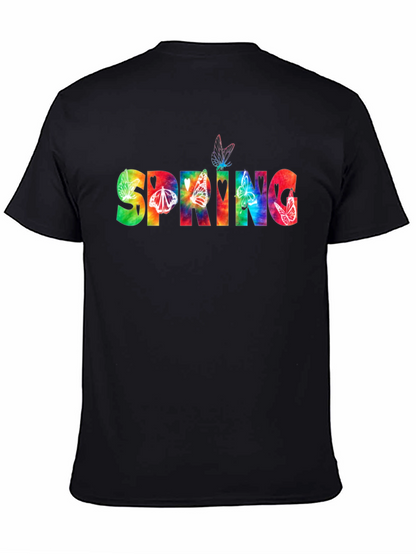 Spring Tie-Dye Butterfly Graphic T-Shirt