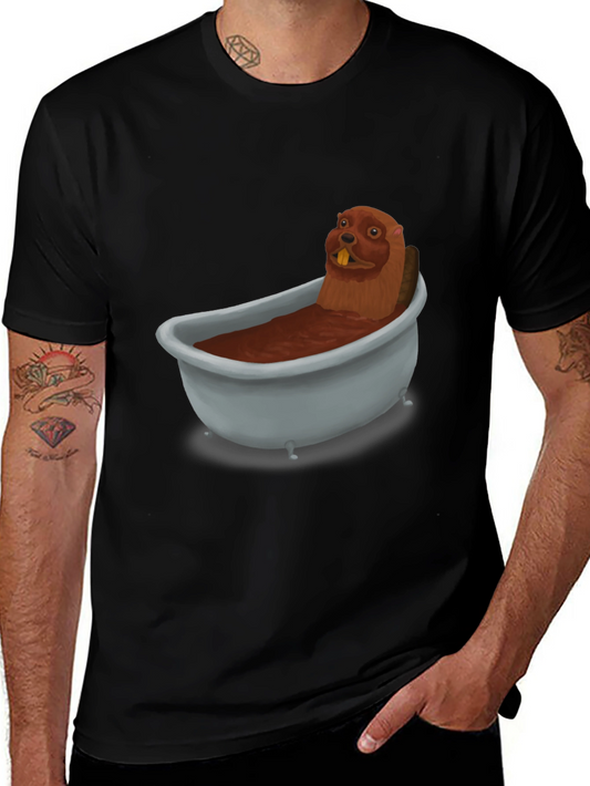 Funny Beaver in Bathtub Graphic Tee - Unique Unisex T-Shirt