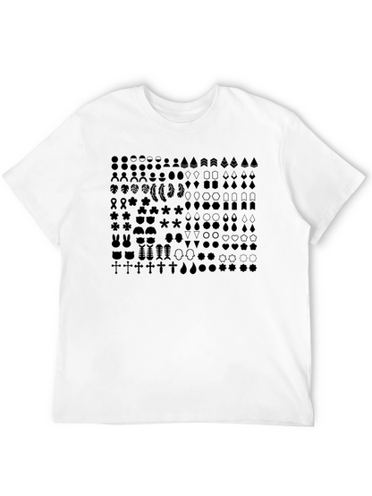 Patterned Unisex Black T-Shirt