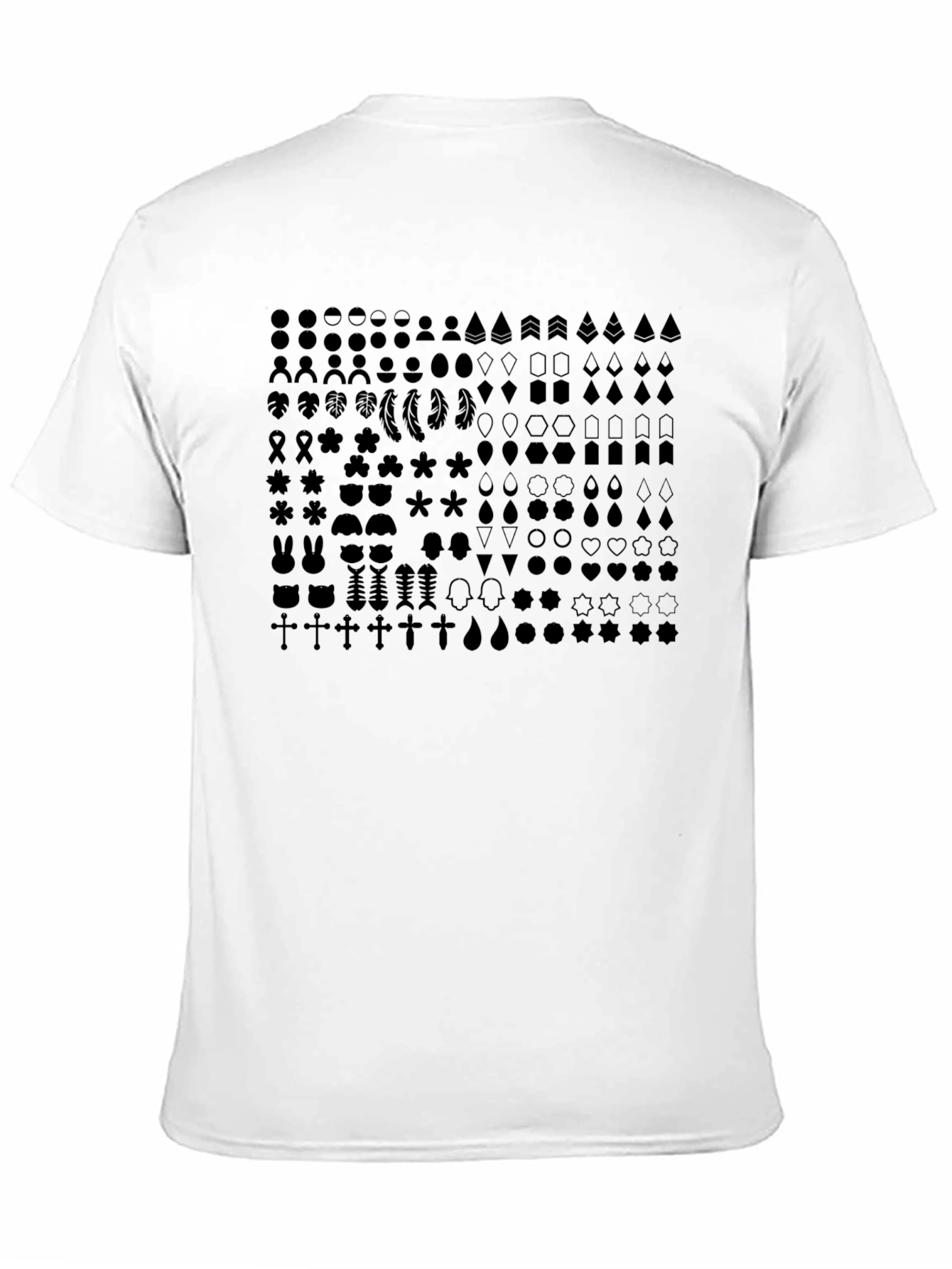 Patterned Unisex Black T-Shirt