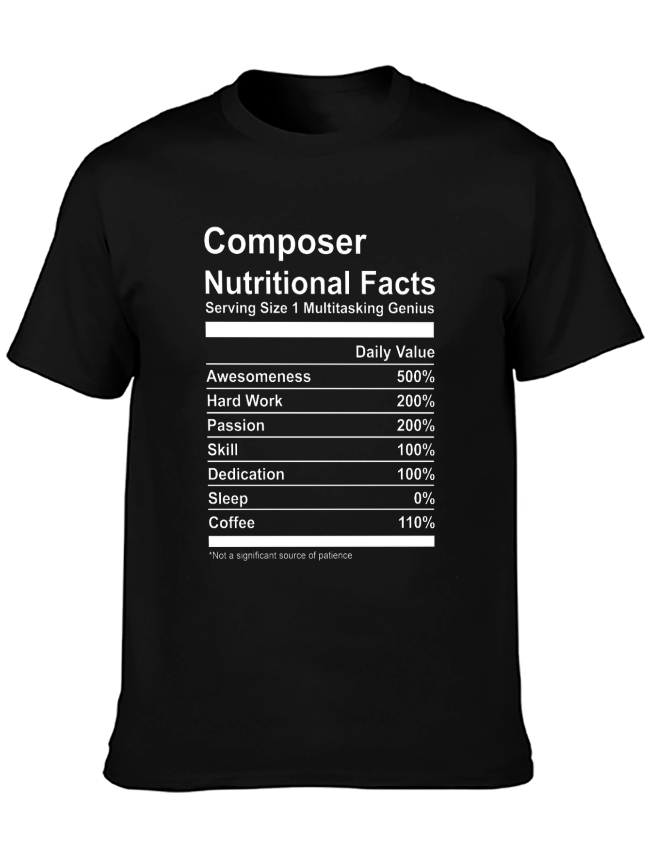 Composer Nutritional Facts T-Shirt