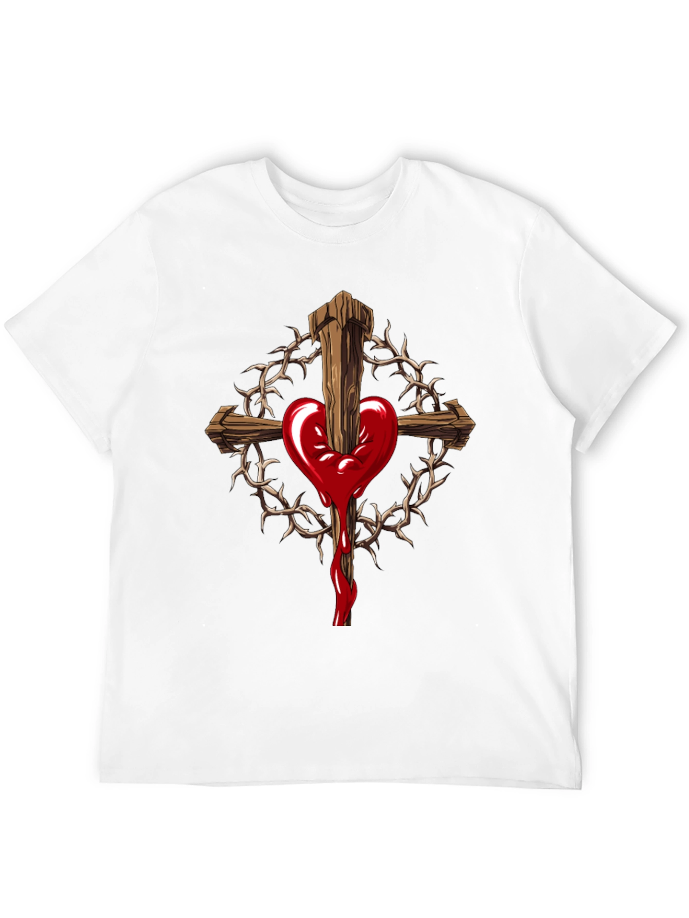 Heart Cross Graphic Black T-Shirt