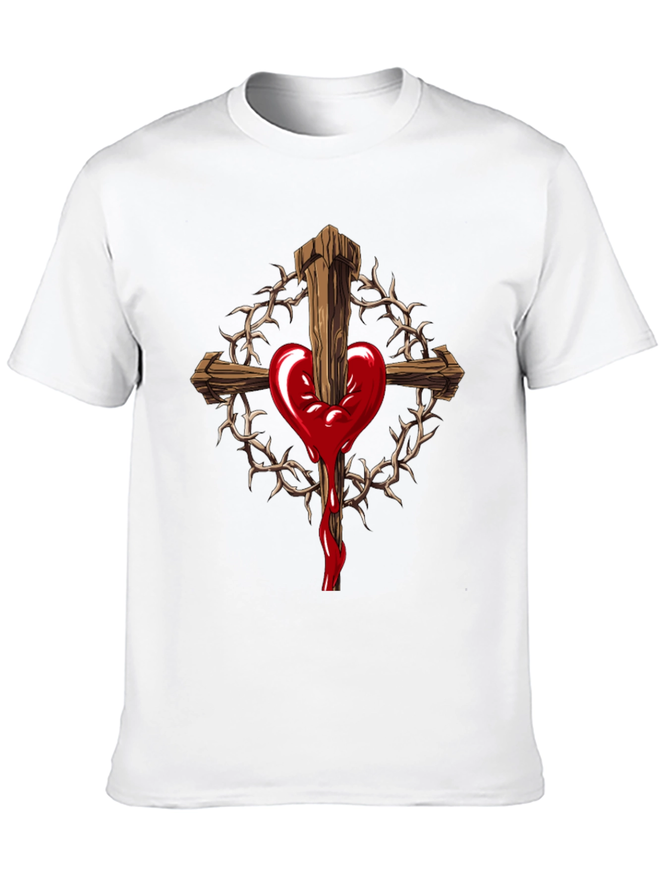 Heart Cross Graphic Black T-Shirt