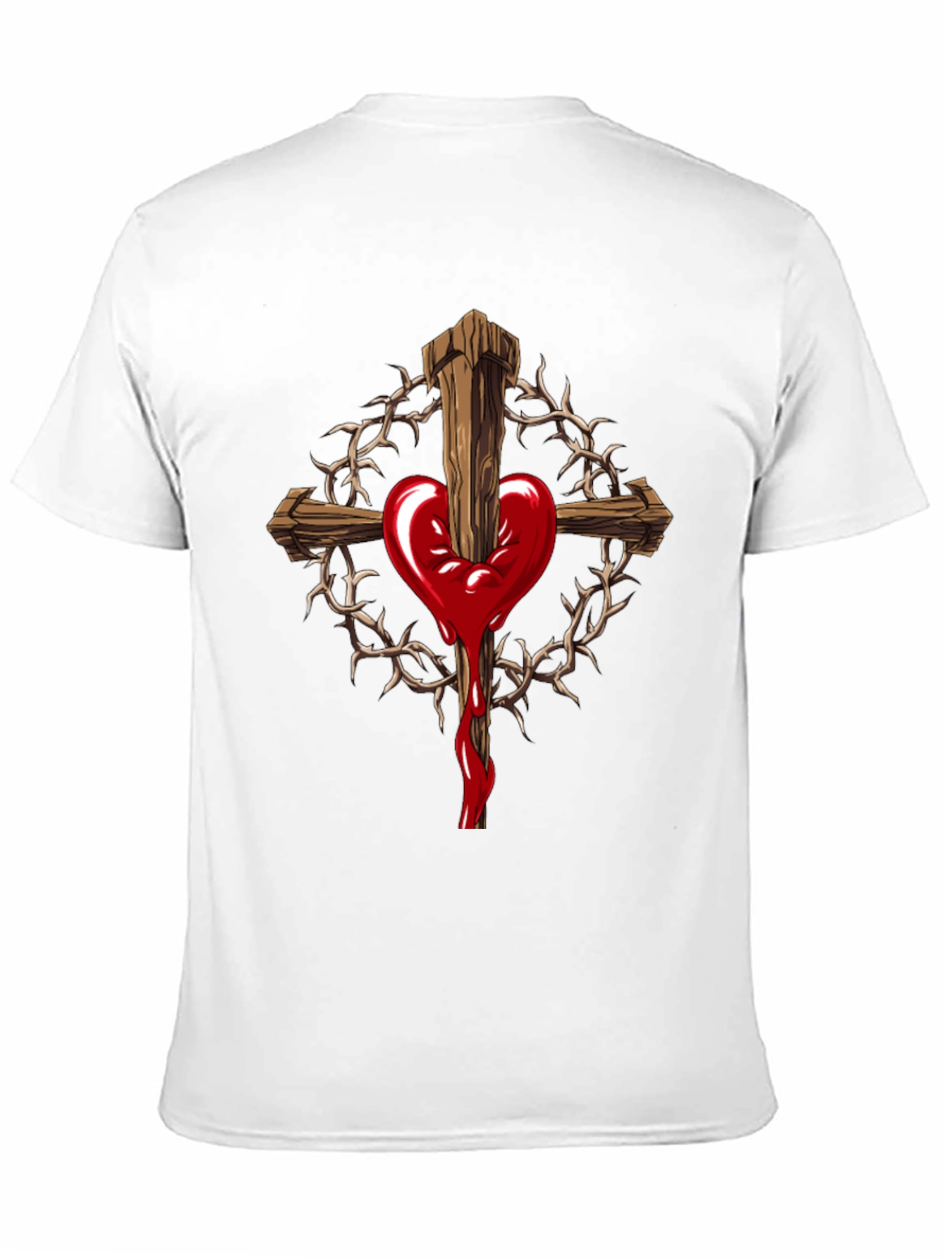 Heart Cross Graphic Black T-Shirt