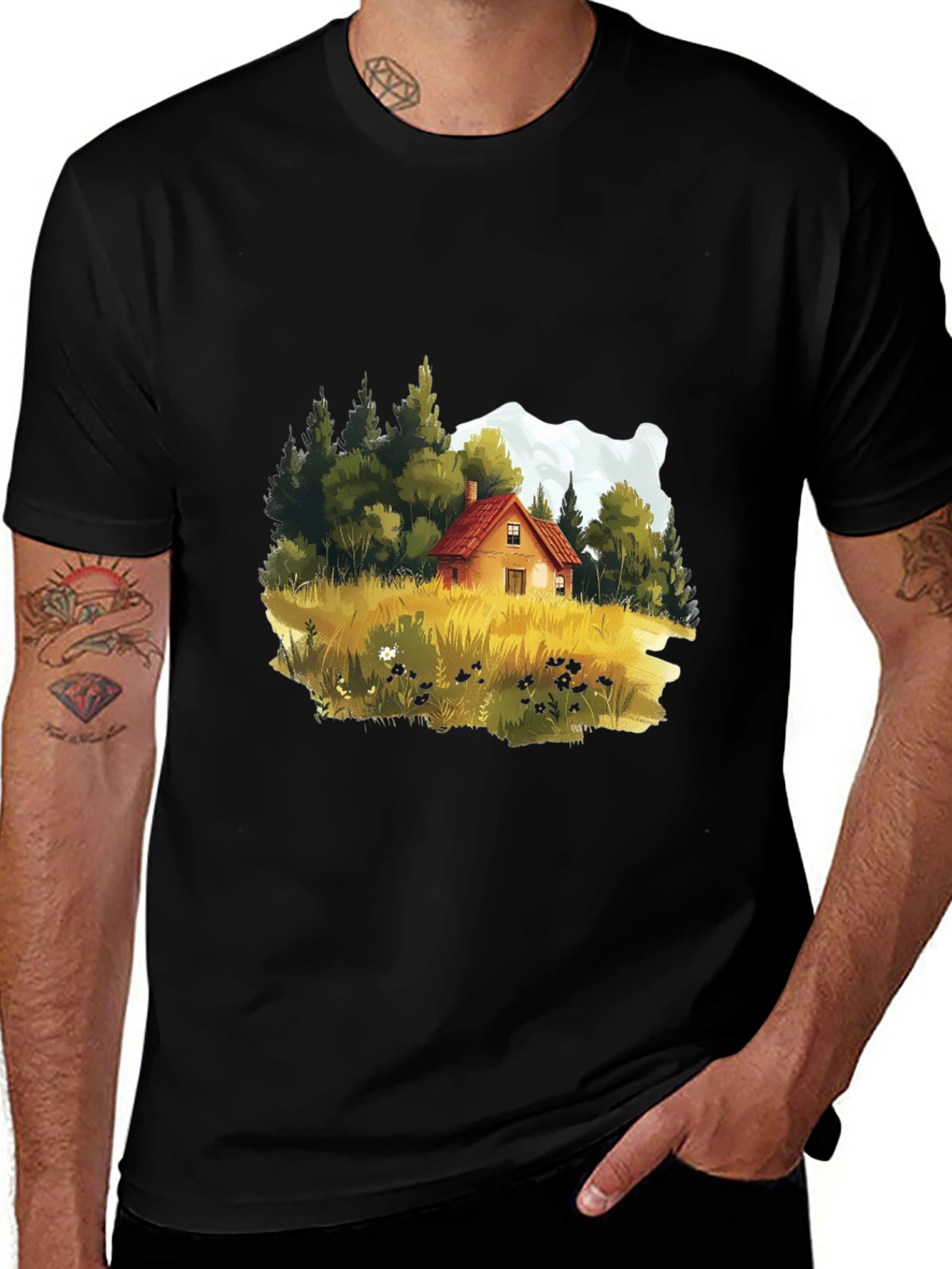 Cabin in the Woods Graphic Tee - Black