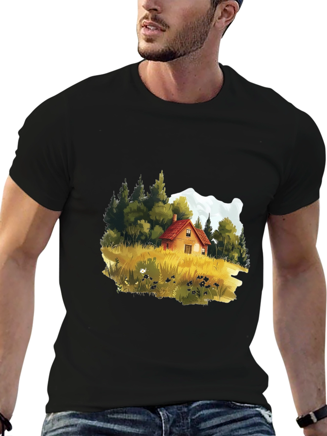 Cabin in the Woods Graphic Tee - Black