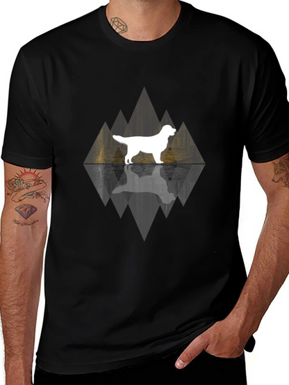 Dog Silhouette Graphic Tee - Black