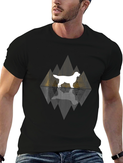 Dog Silhouette Graphic Tee - Black