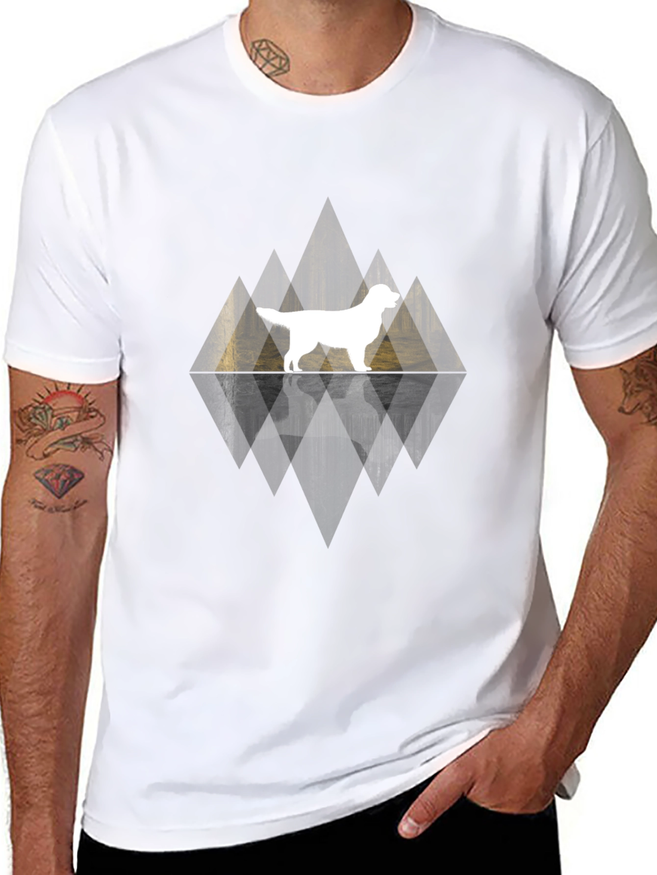 Dog Silhouette Graphic Tee - Black