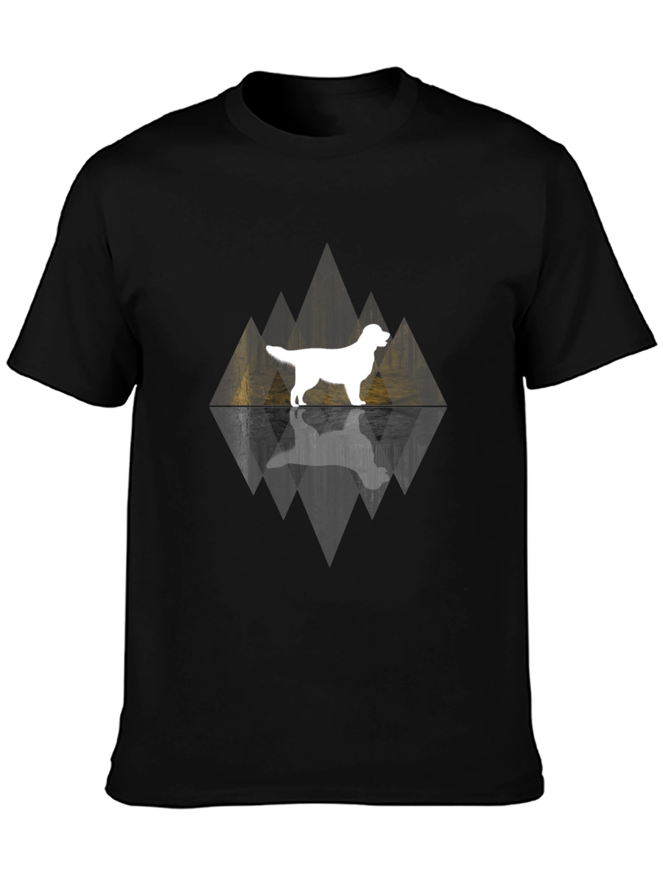 Dog Silhouette Graphic Tee - Black