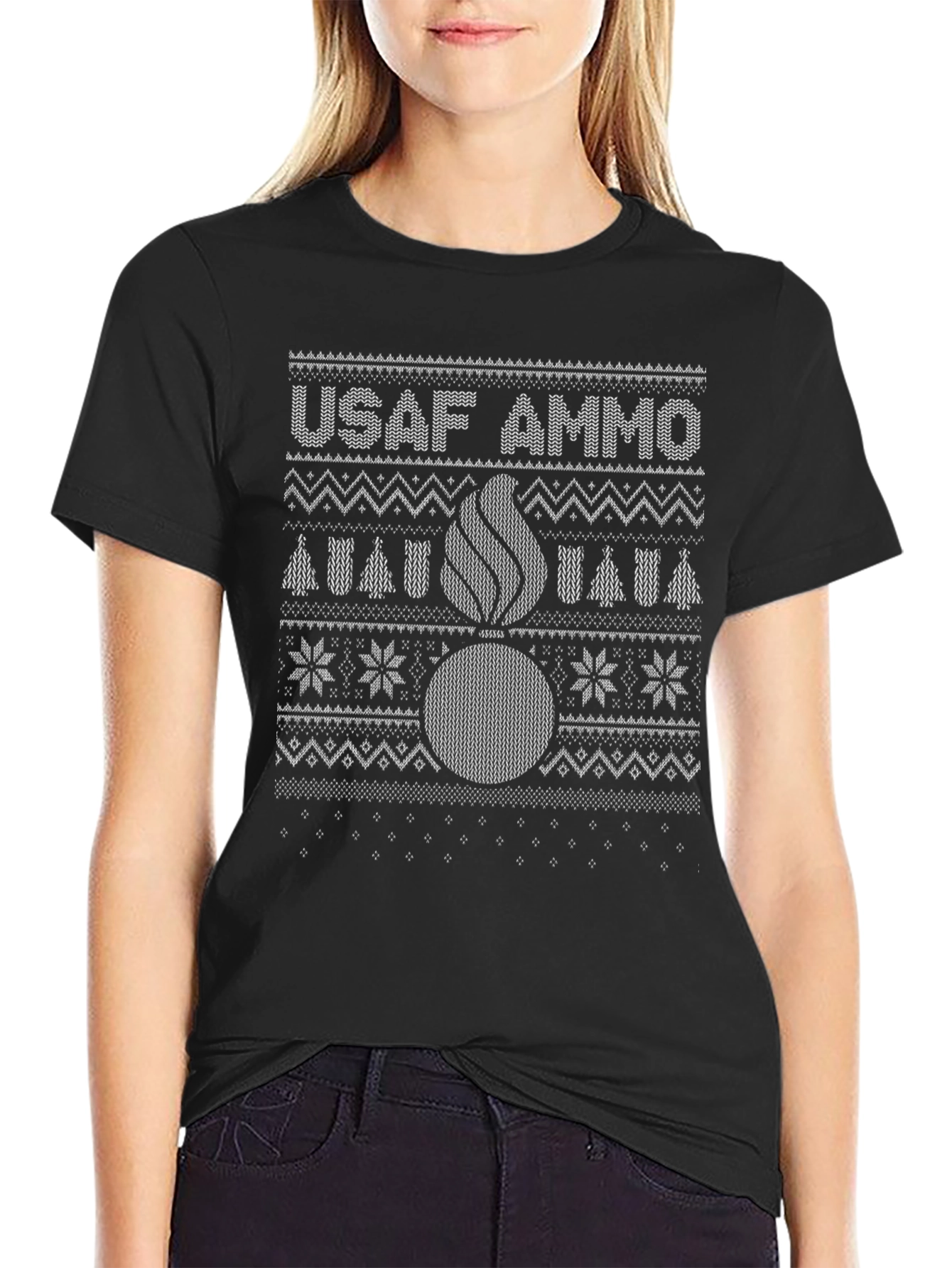 USAF AMMO Ugly Christmas Sweater Style T-Shirt