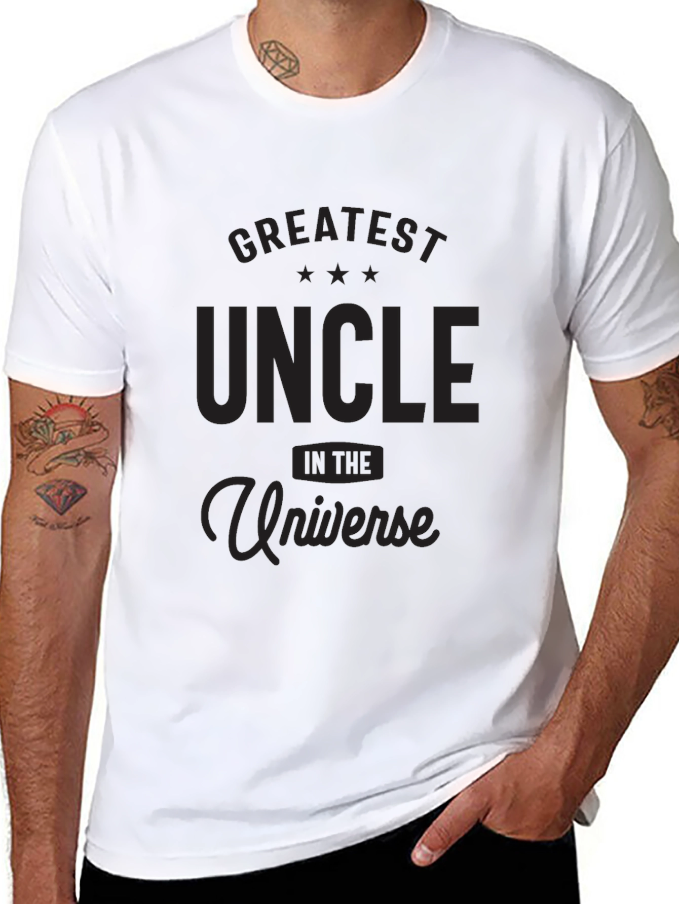 Greatest Uncle in the Universe Black T-Shirt